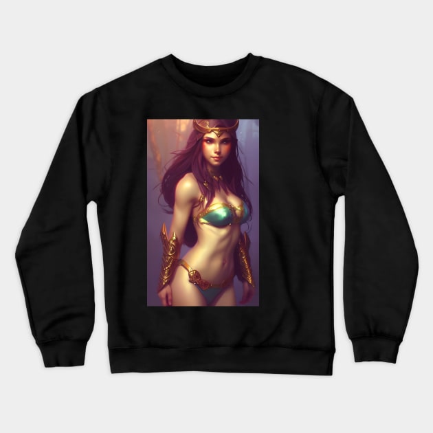 Beautiful Fantasy Elf Artwork Crewneck Sweatshirt by PrancingPeekees